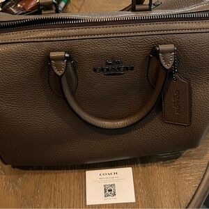 Coach Taupe Leather Satchel